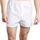 Fruit of the Loom Men's Tag Free Woven Boxer Shorts, Relaxed Fit, Moisture Wicking, Assorted Color Multipacks (Medium, White)