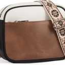 CLUCI Purses for Women Crossbody Bags for Women Cross Body Bag Crossbody Purse with Adjustable Wide Strap (1-4black With Brown and White)