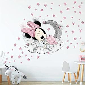 S&P Market Mickey Minnie Mouse Large Wall Sticker for Kids Baby Room Nursery Interior Decoration Wall Decal (Minnie)