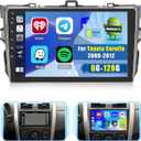 6G+128G 8Core Car Radio for Toyota Corolla 2009-2013 Android Car Stereo Wireless Carplay, 9'' HD Touchscreen Mirror Link GPS Navigation WiFi Bluetooth FM RDS EQ-32 DSP SWC Backup Camera