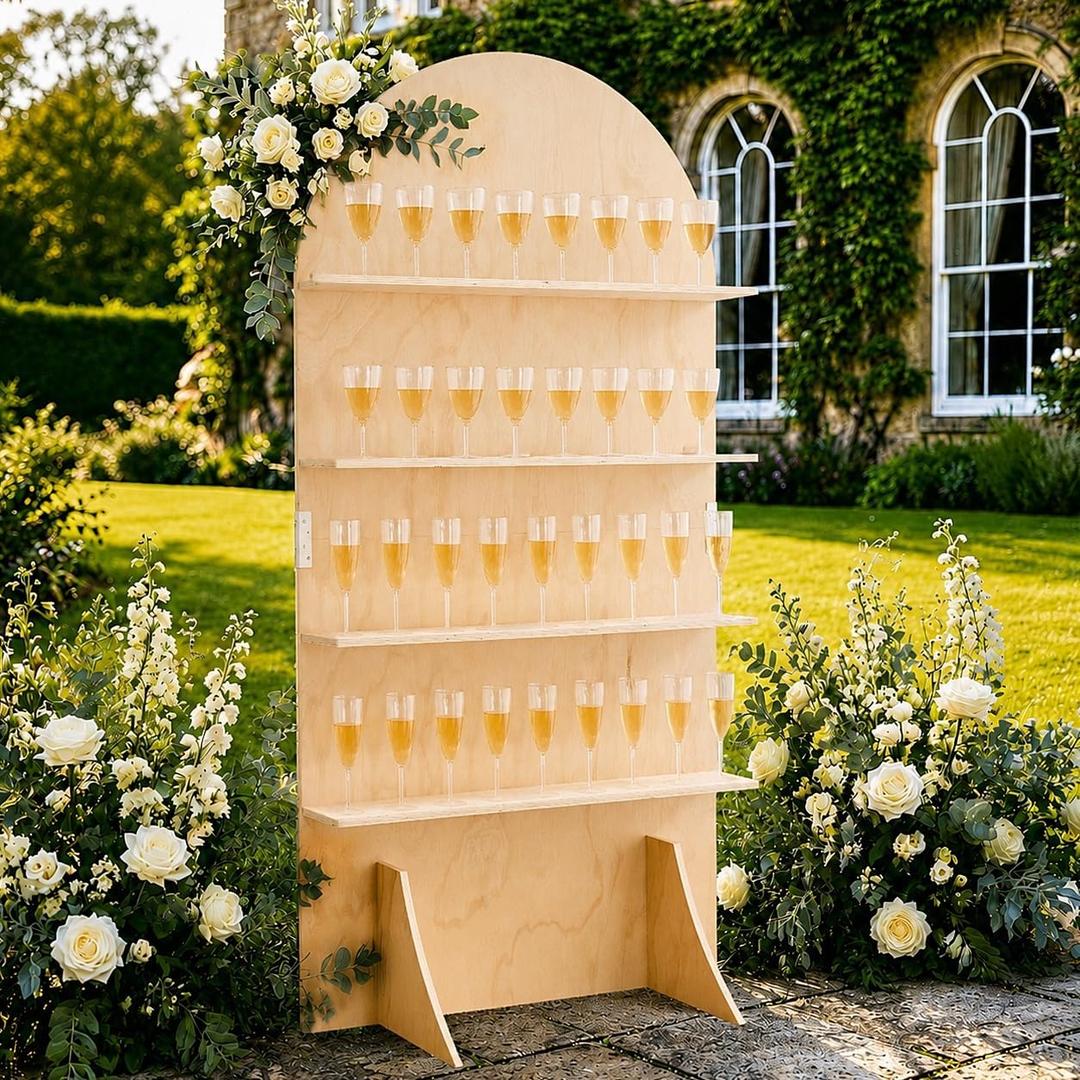5.9 ft Wooden Champagne Wall,Champagne wall Holder for Party