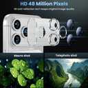 Uyiton Compatible with iPhone 17 Pro Camera Lens Protector - [Not Easy to Break][Strong Adsorption][Case-Friendly] Metal Tempered Glass Rear Camera Screen Cover - Silver, 2 Packs