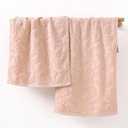 YiLUOMO Pink Embossed Floral Pattern Hand Towel Set of 2 Super Soft Highly Absorbent 100% Cotton Decorative Hand Towels for Bathroom Home Everyday Use 13x 29 Inch, Small