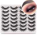Losha Eyelashes Natural Look Faux Mink Lashes Pack Handmade Fluffy False Eyelashes 14 Pairs Cat Eye Lashes (54)