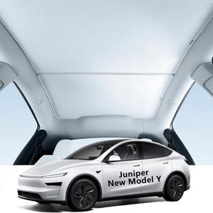 Arcoche 2025 Model Y Sunshade for Tesla Juniper Upgrade, No Sagging No Gaps Insulation Heat & UV Protection Glass Roof Sunshade Accessories