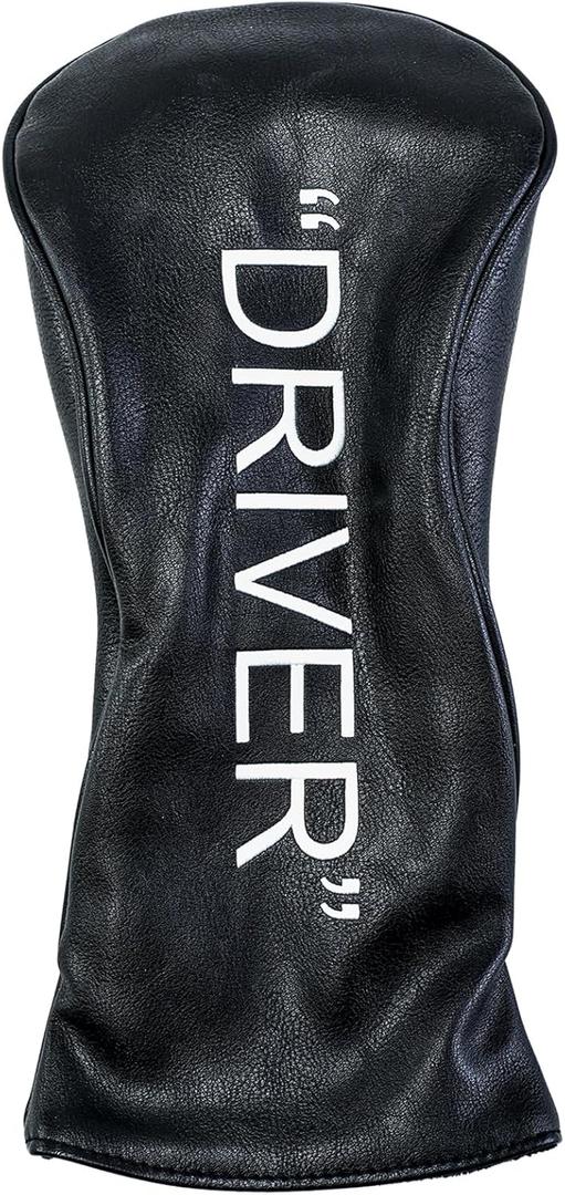 Golf Club Covers  Leather Driver Headcover, Fairway Wood, 3 Wood, Hybrid, Fits Mallet Blade Putter Head Covers Alignment Stick Cover