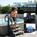 Two Way Hot Tub Handrail - 38-62" Adjustable Height with 360 Rotating Dual Handle, Slip-in Base | Rust-Proof Carbon Steel Grab Rail for Safe Entry Exit Spas