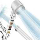 Filtered Shower Head with Handheld, High Pressure 3 Spray Mode Showerhead with 18 Stage Water Softener Filters for Hard Water - Handheld Shower Head-Remove Chlorine-White 