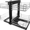 Blind Corner Cabinet Pull Out, 15in opening Soft Close Heavy Duty Kitchen Corner Cabinet Organizer, 4 chrome plated storage baskets, for cabinets Minimum size: 18.89"D*27.16"W*22.83"H