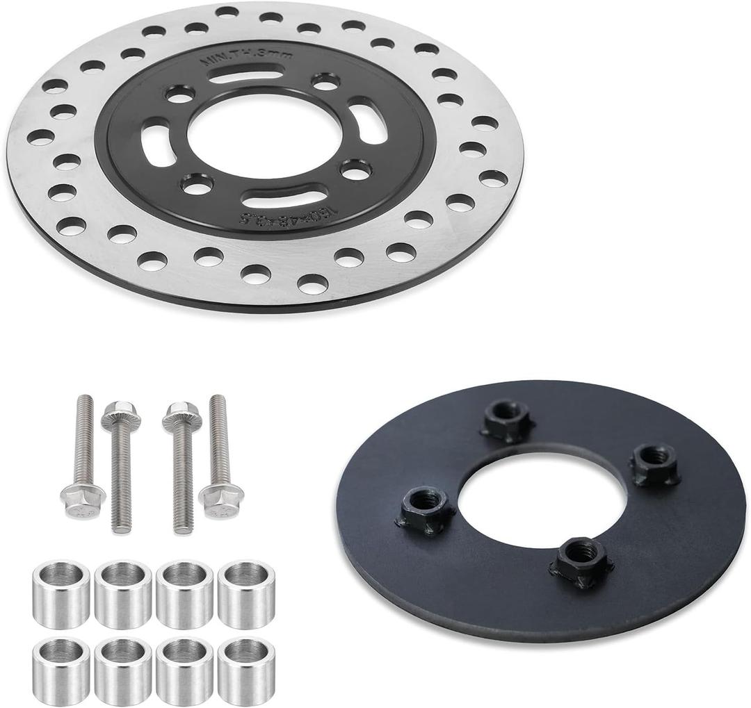JMCHstore Mini Bike Drum to Disc Hydraulic Brake Wheel Conversion Kit for Coleman CT200U BT200X Baja Warrior Massimo MB200 AXIS M200 PUMA 200 Mini Bike Parts (4 hole)