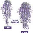 RECUTMS Artificial Hanging Plants Fake Vines Wall Hanging 4Pcs Faux Ferns Leaves Greenery for Summer Spring Home Garden Wedding Party Indoor Outdoor Mothers Day Decorations(Purple)