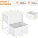 DAOUTIME 2-Pack Stackable Storage Drawers (4 Drawers Total), White Closet Organizer with Wooden Top & Metal Frame, Freestanding or Stackable Dresser for Bedroom, Living Room, Under Bed, 11.8"D x 15.8"W x 16.4"H