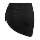 ZAFUL Sarong Coverups for Women Beach Vacation Fishnet See Thru Tie Side Bathing Suit Cover Up Mini Skirt (Black)