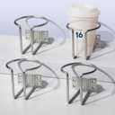 4 PCS Boat Cup Holder,Premium Wall Mounted Stainless Steel Holders for Beverage Bottles Cans Mugs,Cup Holders for RV Yacht (4 Pack Bas Silver)