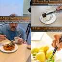 JETKONG 3 Pcs Kitchen Tweezers Tongs, Stainless Steel Cooking Tweezers, 8+10+12 Inch Ideal for meat, pasta, plating and pinching delicate small pieces of food (Black)