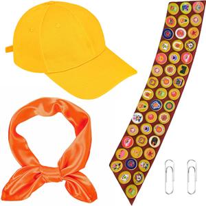 Scout Costume Set, Wilderness Explorer Costume Scout Accessories with Hat Sash Scarf for Men Women for World Book Day Halloween