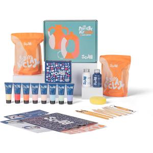 Sculpd - The Original Pottery Kit for Adults - Air Dry Clay for Adults, Tools, Varnish, Brushes, Mother's Day Activities, Arts & Crafts Set, Gloss Varnish with Pastel Tones