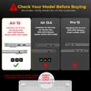 EooCoo Case Compatible with MacBook Air 15 inch M4 2025 2024 2023 Release A3241 M3 A3114 M2 A2941 Liquid Retina Display, Plastic Hard Shell Case + Keyboard Cover + Screen Protector, Crystal Clear