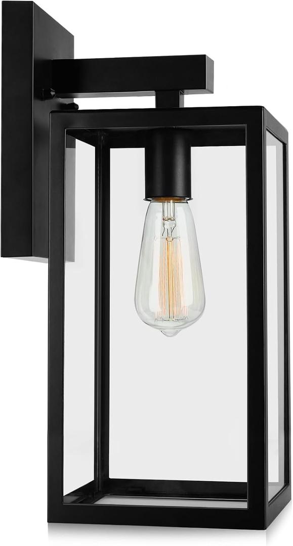 MAXvolador Outdoor Wall Lantern, Extra Large Exterior Waterproof Wall Sconce Light Fixture, Black Anti-Rust Mount Lighting, E26 Base Porch Lamp