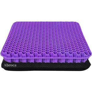 Gel Seat Cushion for Long Sitting, Double Thick Office Desk Home Wheelchair Seat Cushions for Back Hip Sciatica Tailbone Pain Sore Pressure Relief, Gel Cooling Game Chair Pads for Car Truck Driver, Large