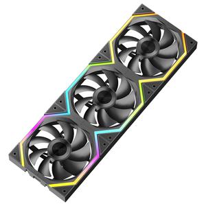 Jungle Leopard Galaxy 120mm PC Case Fan, ARGB and PWM Cooling Fans PC, Axle Core Double Ring CD Pattern Module Computer Fans, Daisy-Chain 5V RGB Fan (Black 3 Pack)