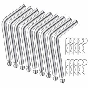 10 Pack Replacement 5th Wheel Pins & Clips, 1/2-inch Diameter Galvanized Pin and Clips for Wheel Hitch Rail Gooseneck Hitches