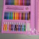 208-piece Drawing Set with Colored Pencils, Crayons, and Watercolors - a Stationery and Drawing Set.(208Pink)