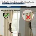 IFELS Heavy Duty Curtain Rods for Windows 66 to 120 Inch,1 Inch Adjustable Black Curtain Rod with Easy Installation and Modern Design,Decorative Long Drapery Rods with Metal Finials (A1,Black,30-120")