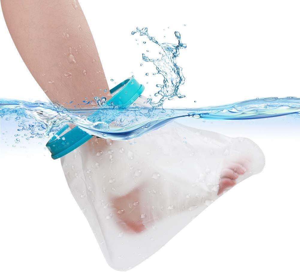 Waterproof Foot Cast Cover for Shower Adult, Patented Ankle Wound Protector Watertight Seal, Reusable Surgery Recovery Supplies After Broken Foot Injury