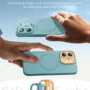 ESR for iPhone16 Plus Case with MagSafe, Supports Magnetic Charging, Smooth & Slim Silicone Case, Shockproof, Full Screen and Camera Protection, Soft Microfiber Lining,Teal
