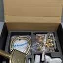 MONDAWE 12 Inch Wall Mounted Brushed Gold Shower System, 3-Function Shower Faucet Set with Rainfall Dual Shower Head and High Pressure 4-Setting Handheld, All Functions Can be Used At the Same Time