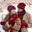 Winter Beanie Hats Scarf Gloves Set Thick Warm Slouchy Beanies Hat Knit Skull Cap Neck Warmer for Men Women