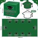 Tenceur Green and Black Graduation Party Decorations Set 2026 Graduation Card Box Tablecloth and 50 Pack Advice Cards for Guests Welcome Table Graduate Party Favors Decor Supplies Gifts