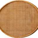 SOFE Oval Woven Rattan Bulletin Board, 20x26 Boho Pin Boards, 26" x 20.1"