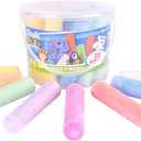 Sunny Days Entertainment Sidewalk Chalk Set for Kids with Storage, Washable, Jumbo Colored Chalk for Outdoor Play and Chalkboard Art - Ages 3+ (20 Pieces, Multicolor)