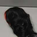 WECAN Black Red Gray Wig 28 Inches Long Black Red Wavy Wigs For Women Synthetic Hair Replacement Wigs Halloween Cosplay Daily Party Heat-Resistant Fiber Wig