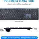 Wireless Keyboard-2.4G Ultra Slim Quiet Full Size USB PC Computer Keyboard,19 Multimedia Keys, Number Pad, Plug& Play, Lag-Free Ergo, Long Battery Life for Desktop, Laptop, Smart TV, MAC, Windows, QWERTY, Spacegray