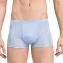 Men's Silk Boxer Briefs Underwear Breathable Moisture-Wicking Pure Silk Panties for Man (Purple, S)