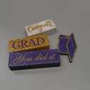 Cinnvoice 4 Pcs Graduation Table Decor 2026 Congrats Grad Centerpiece Class of 2026 Wood Sign Graduation Tiered Tray Decor Farmhouse Congratulate Gifts for Home Shelf Party Decorations(Blue Yellow)