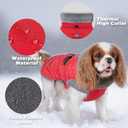 KYEESE Waterproof Dog Coat, Windproof Warm Winter Jacket with Leash Hole, Reflective Cold Weather Dog Coats for Small Dogs, Outdoor Pet Coat Cozy Puppy Jacket Thick Fleece Lined, Red, Small