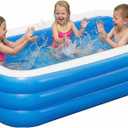 Inflatable Swimming Pool 715124 Large Inflatable Pools, Blow Up Pools Durable Family Pool for Summer Water Party, Outdoor, Garden Backyard(18013056CM)