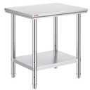 Mophorn Commercial Worktable & Workstation 24 x 30 x 32 Inch Stainless Steel Work Table Heavy Duty Commercial Food Prep Work Table for Home, Kitchen, Restaurant Metal Prep Table with Adjustable Feet