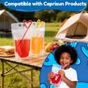 Pouches Compatible with Caprisun,Food Grade Seal-Tight and Reusable,Pouches Empty Compatible with Caprisun,Ideal for Sustainable Hydration,300ml(10oz),Straw included,100Packs