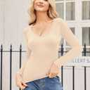 Zeagoo Women 1 Pack Long Sleeve Shirts V Neck T Shirts Casual Thermal Tops Slim Fit Basic Tight Tees Going Out Top Medium