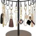 Dahey Keychain Display Stand for Vendor, Metal Bracelet Holder Organizer Hand Sanitizer Keychain Display with 22 Hooks Storage Keychains Bracelet for Study Desk Entryway Decor, Black