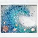 Sea Glass Art Kit, DIY Mosaic Arts and Craft Kits Ocean Painting Kit,DIY Resin Beach Art Kit, Resin Beach Art Kit for Home Decoration, Resin Sea Glass Art Kit(Ocean Wave)