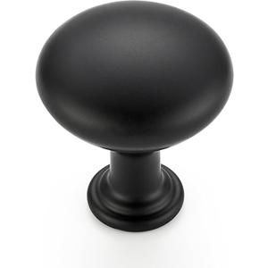 Pack of 1, 1 Inch Diameter Matte Black Mini Round Solid Kitchen Cabinet Knobs Drawer Pulls for Dresser Closet Door Knobs Drawer Cabinets