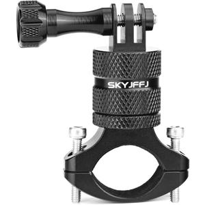 360 Degree Rotation Aluminum Motorcycle Bicycle Rack Mount Holder,Intended for GoPro Hero 13/12/11/10/9/8/Max,DJI Osmo Action 5Pro/4/3,Insta 360 Ace Pro 2/Pro/Ace (Black)