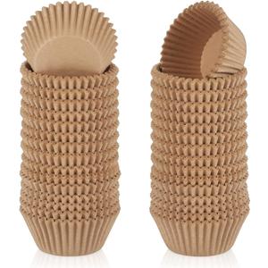 Caperci 500 Count Mini Cupcake Liners Natural Muffin Liners Greaseproof No Smell Small Cupcake Wrappers Baking Cups