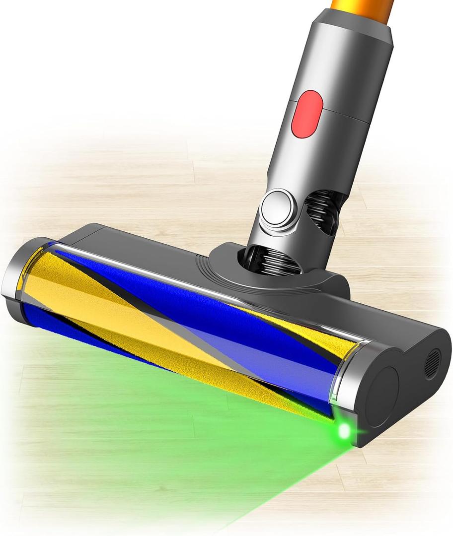 Vacuum Attachments with Dust Detect Green Light for Dyson V7 V8 V10 V11 V15 Cordless Cleaners, Hard Floor Soft Roller Brush Head Motorhead Replacement Accessories Parts